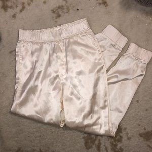 💿Luxurious Cream Pearl Satin Joggers💿